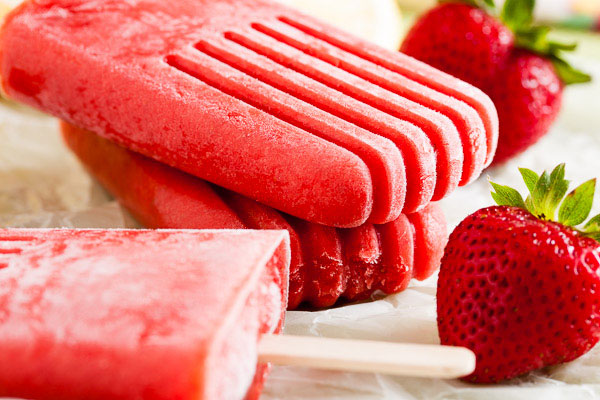 Strawberry Cucumber Popsicles